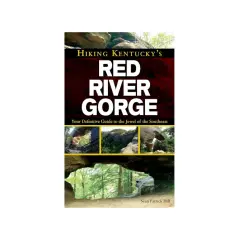 Couverture du guide "Hiking Kentucky's Red River Gorge", montrant des arches rocheuses et des paysages du Kentucky.
