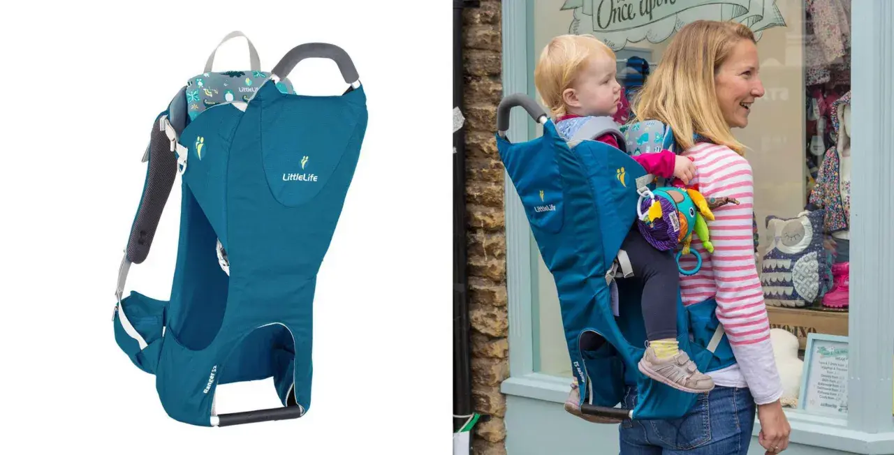 Porte bébé rando LittleLife pour jeune enfant, idéal pour les balades et les aventures en famille.